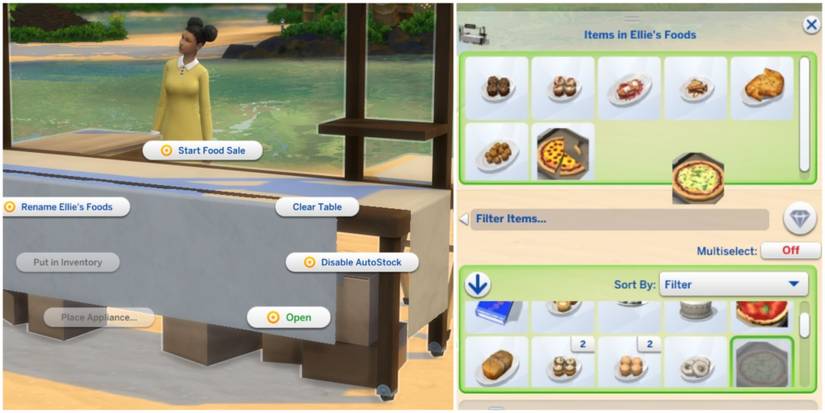 filling a food stand inventory with food stock