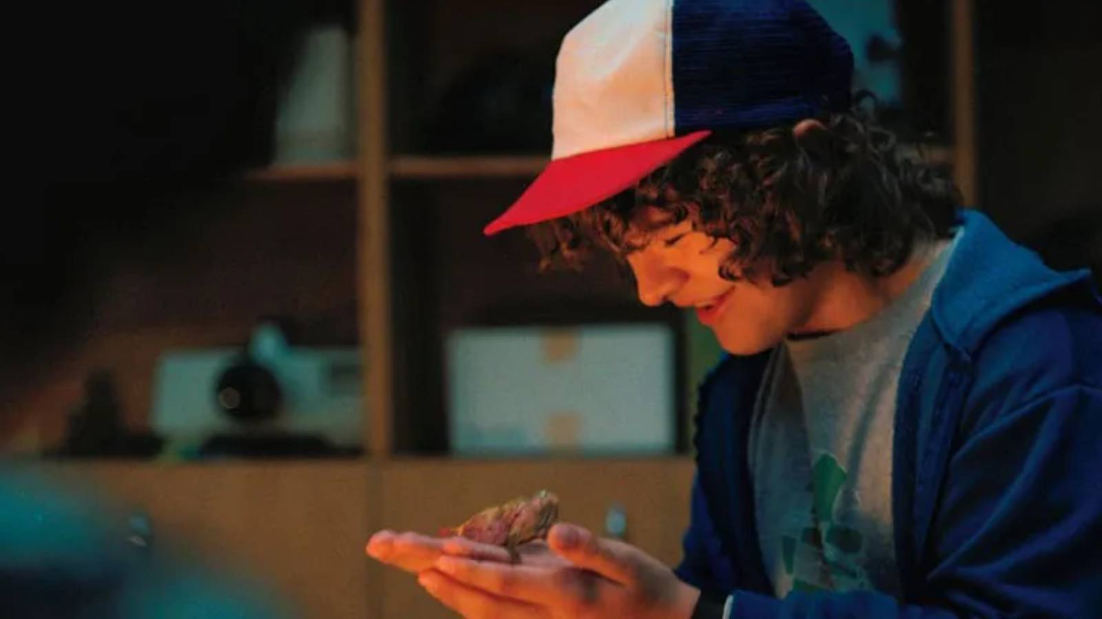 Dustin holding Dart in Stranger Things