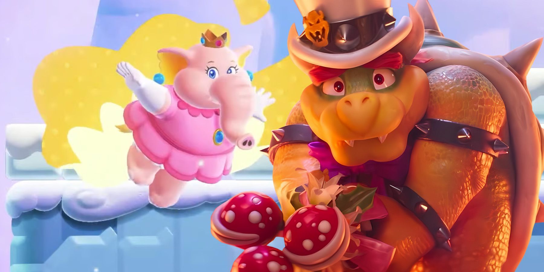 Bowser isn't up to the tusk of wooing elephant Peach in this Super Mario  Bros Wonder animation