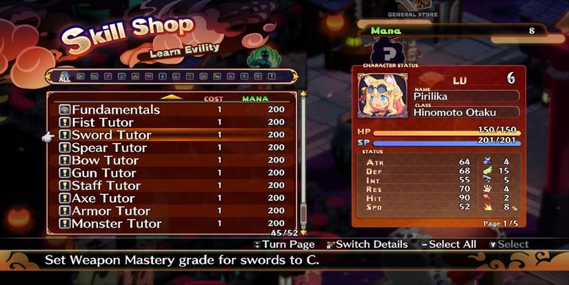 Sword Tutor Evility in Disgaea 7
