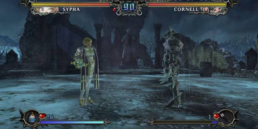 Sypha about to battle Cornell