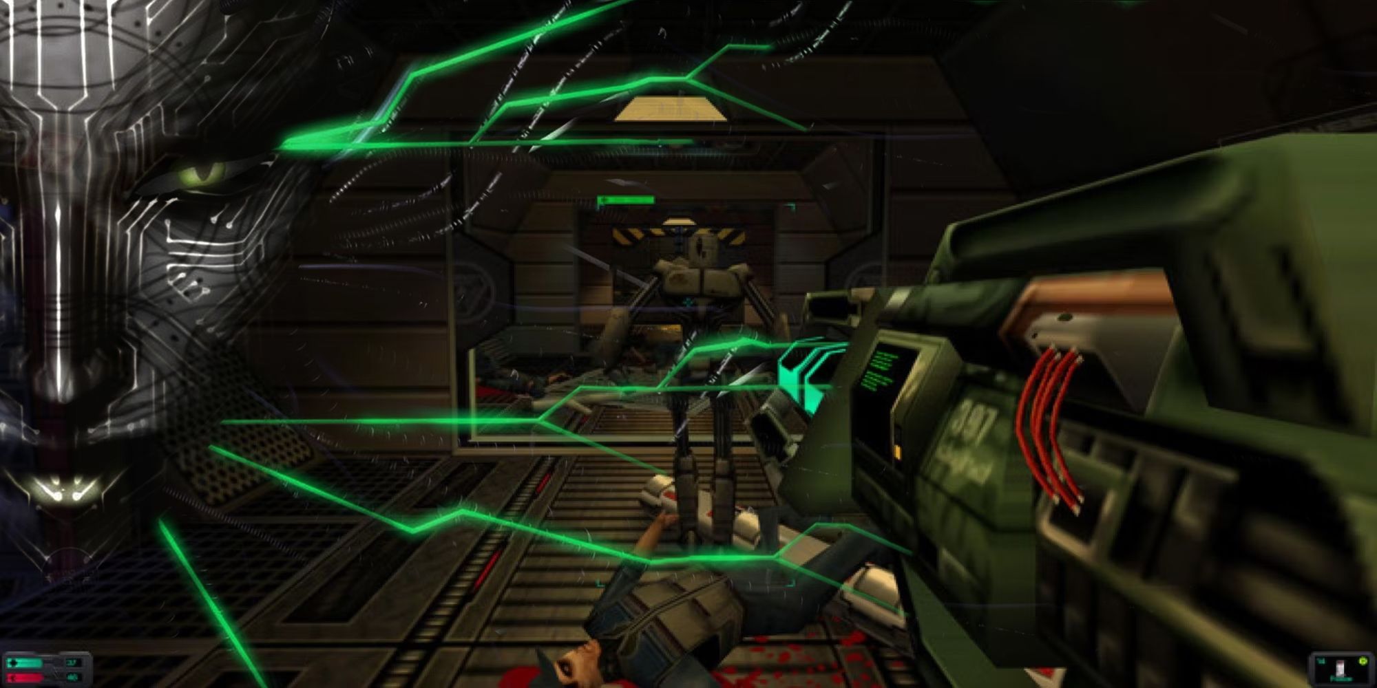 Aiming a weapon in System Shock 2