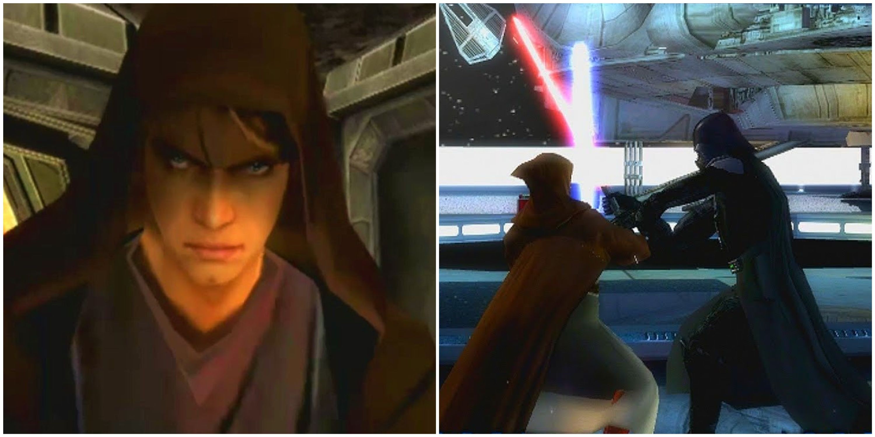 The Anakin and Darth Vader boss fights in Star Wars: Episode 3 - Revenge of the Sith