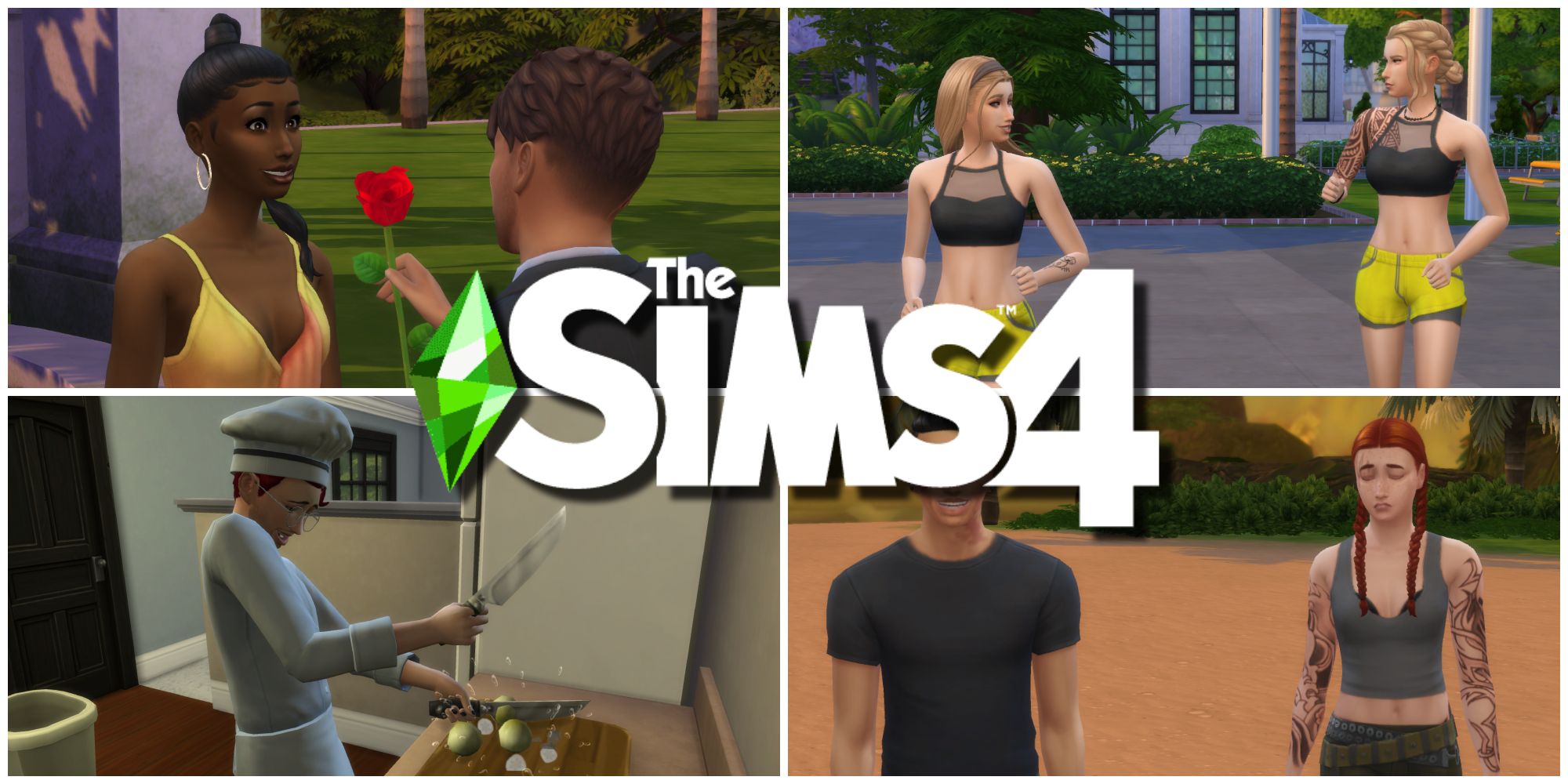 Four representations of reality tv challenges in The Sims 4