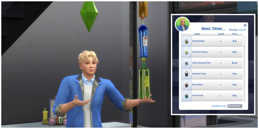 Make the Space Energy Drink in The Sims 4 to replenish a Sim's energy need