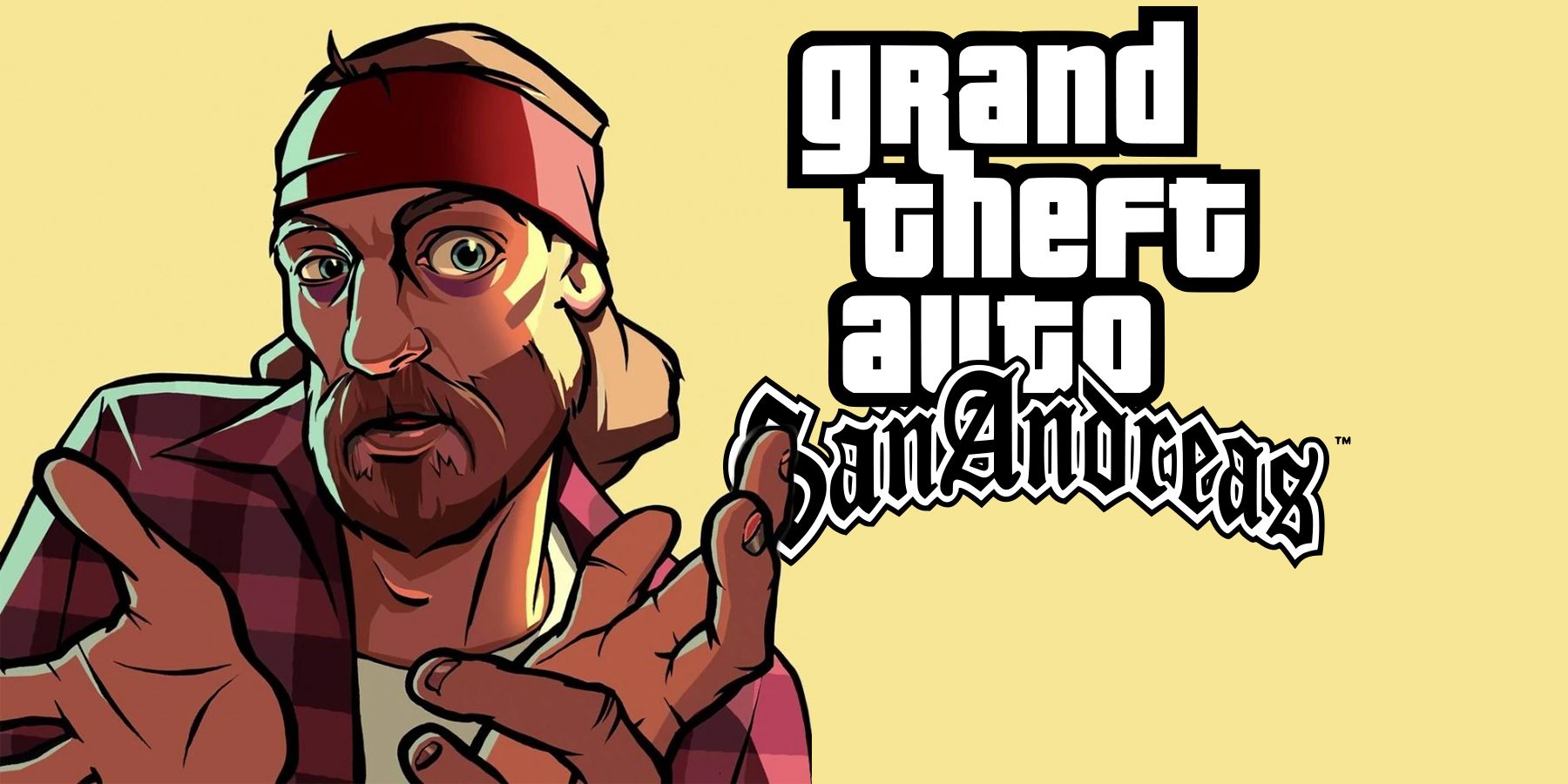 The Truth character artwork next to GTA San Andreas logo