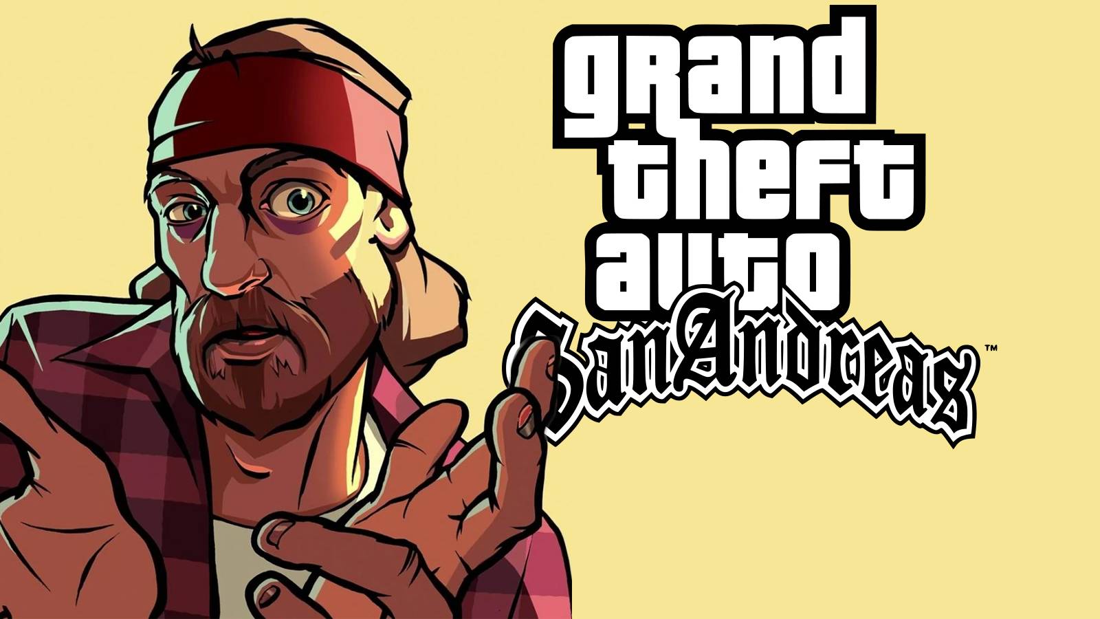 The Truth character artwork next to GTA San Andreas logo