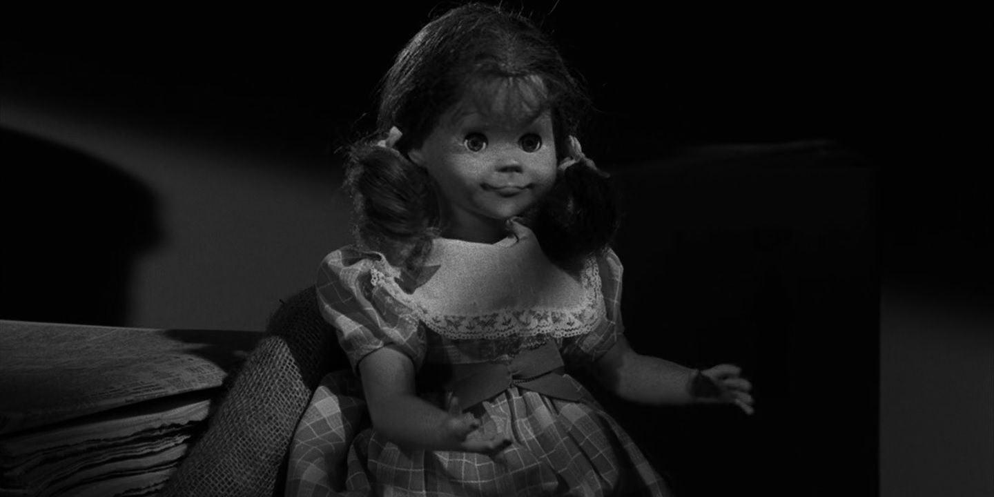 The creepy Talky Tina doll in The Twilight Zone episode "Living Doll".