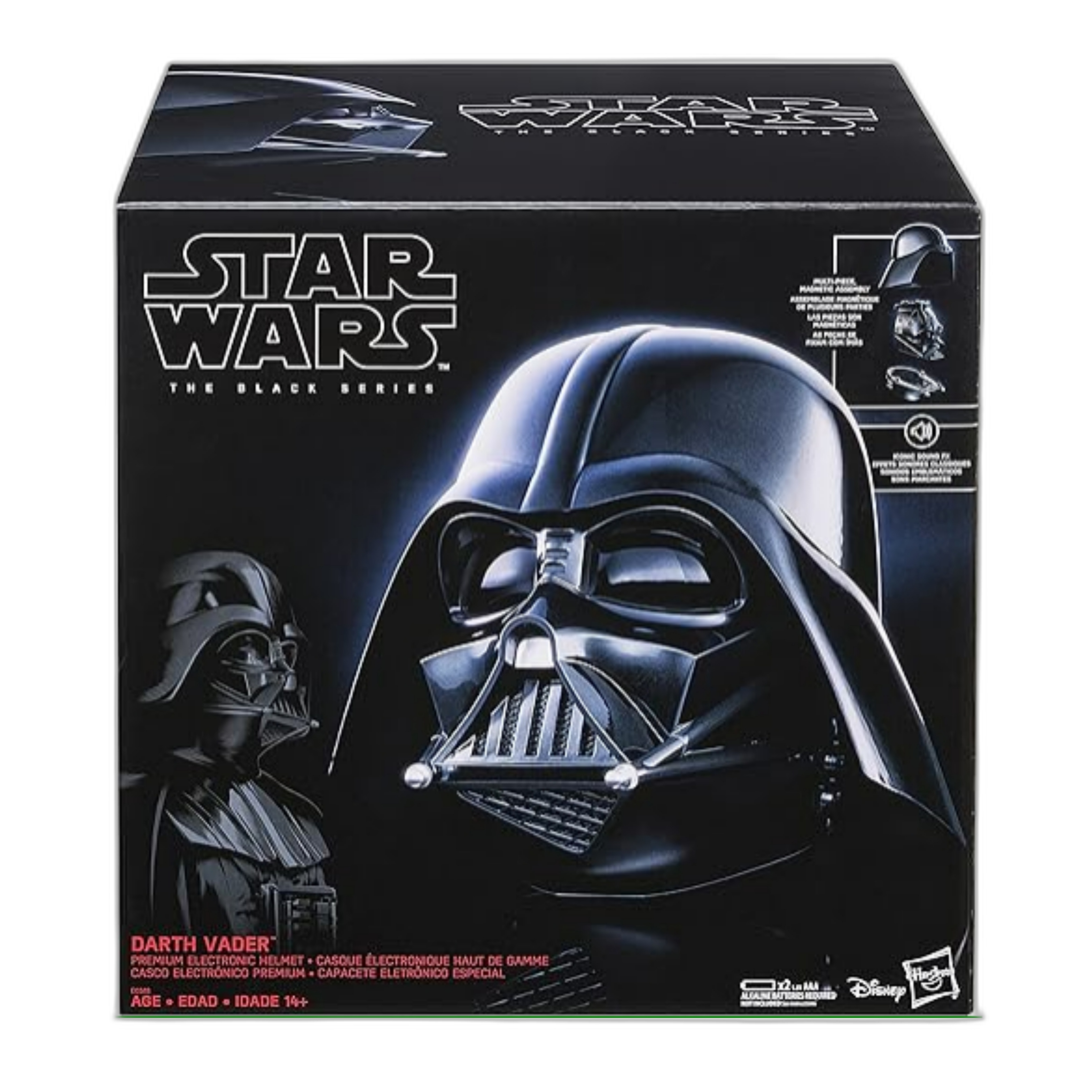 Star Wars Blacks Series Helmet, a collectible, in its box. 