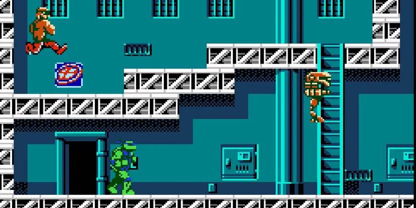 Screenshot of the NES game Teenage Mutant Ninja Turtles