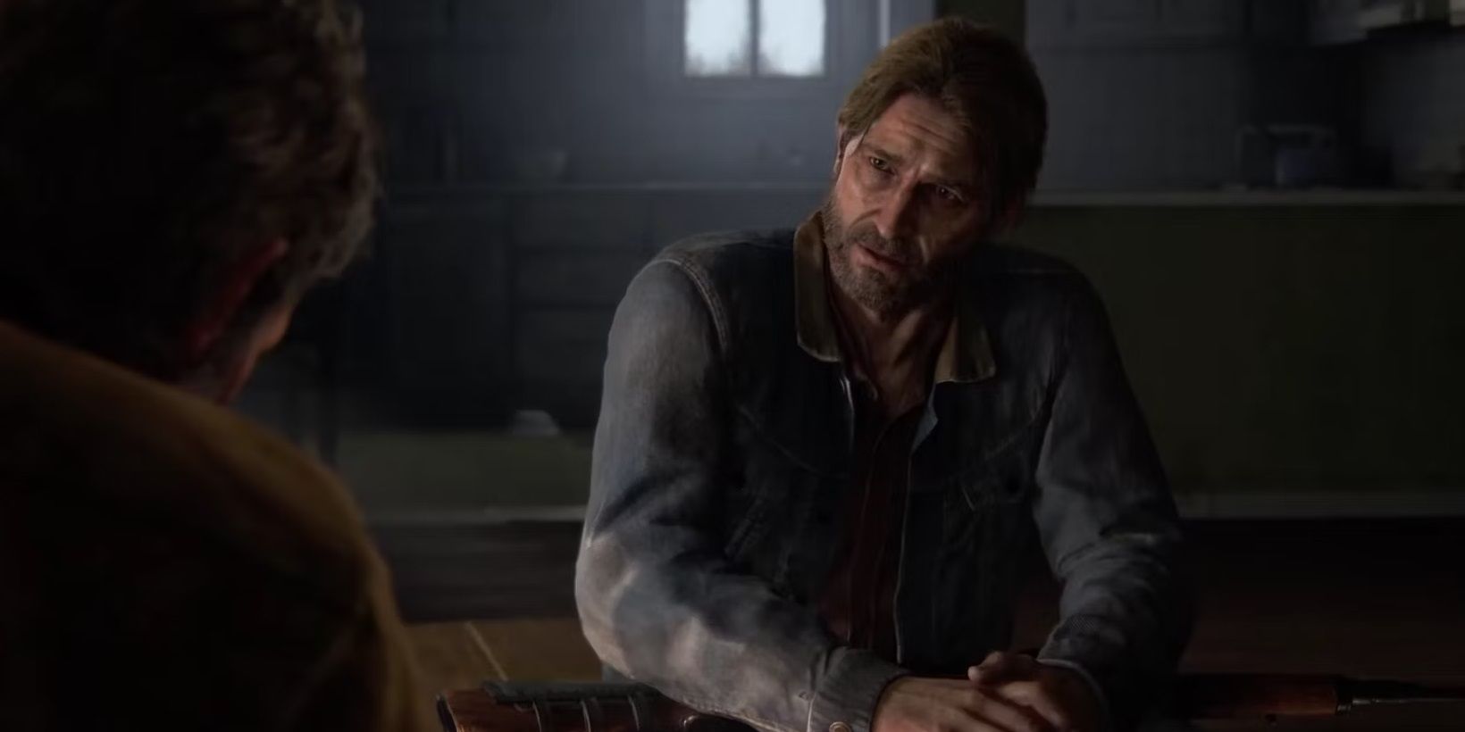 Tommy talking to Joel in The Last of Us Part II