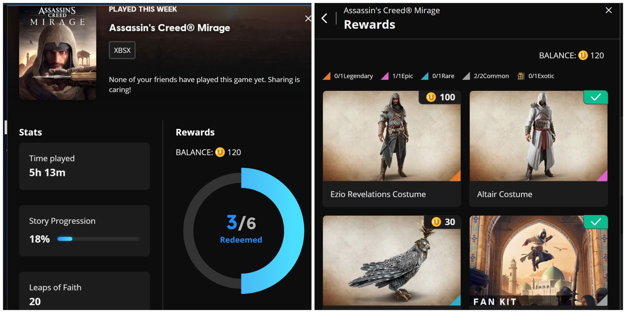 available rewards for assassin's creed mirage