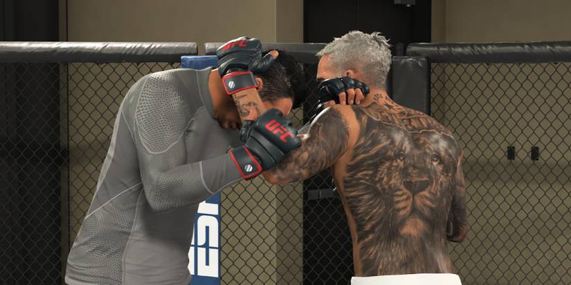 UFC 5 Oliveira clinching Ferguson