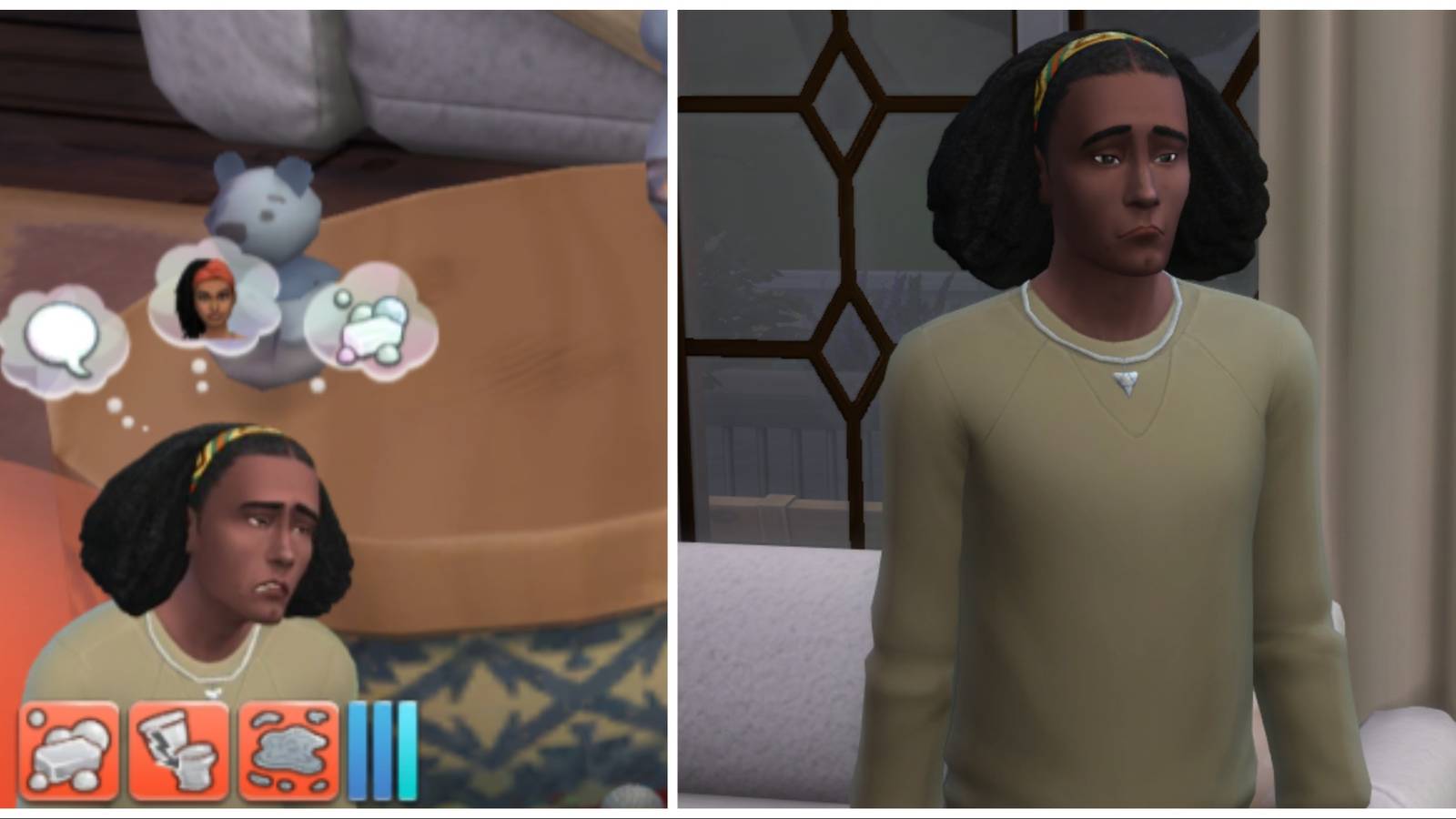 uncomfortable moodlet sim sad