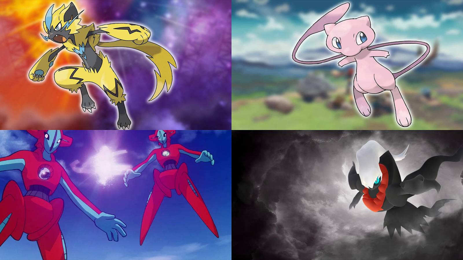 Four Mythical Pokemon From Different Generations