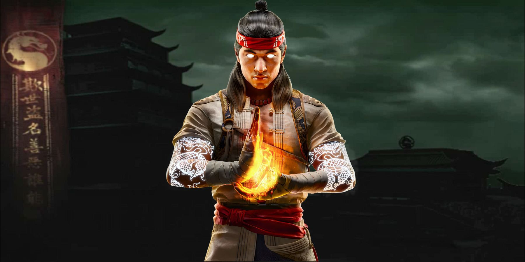 MK1 Liu Kang with MK Deception main menu backdrop