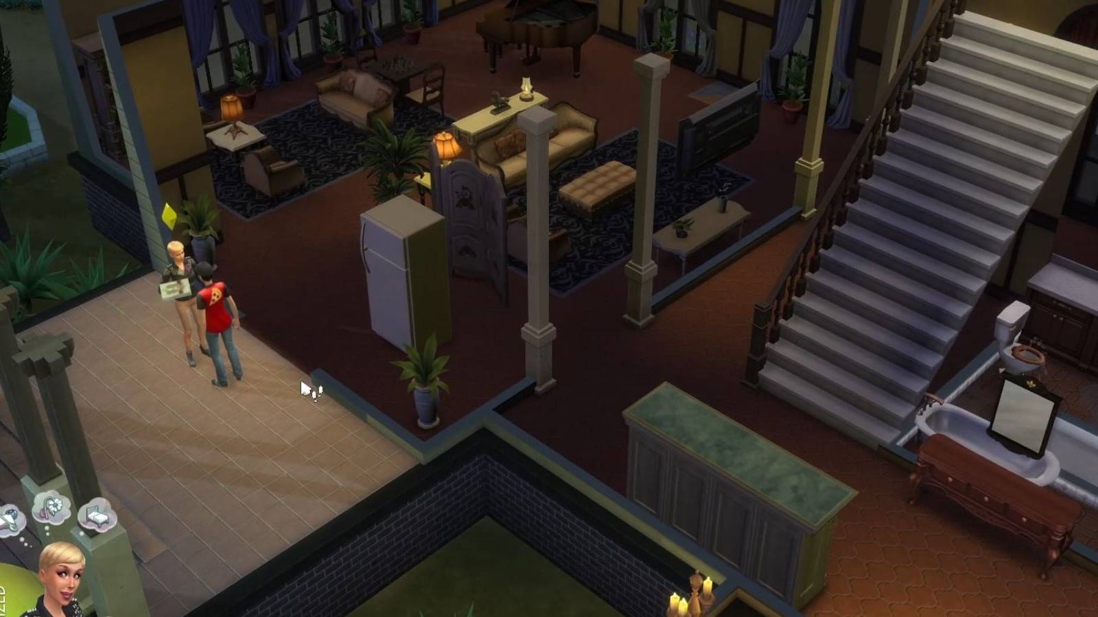 sim and a pizza delivery guy the sims 4