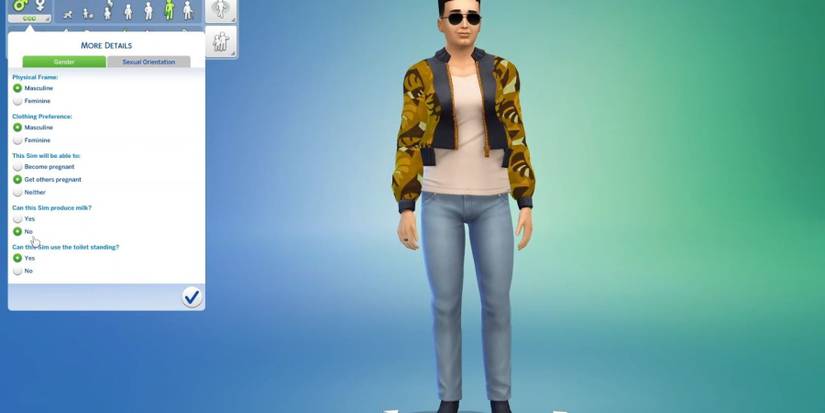 selecting gender the sims 4