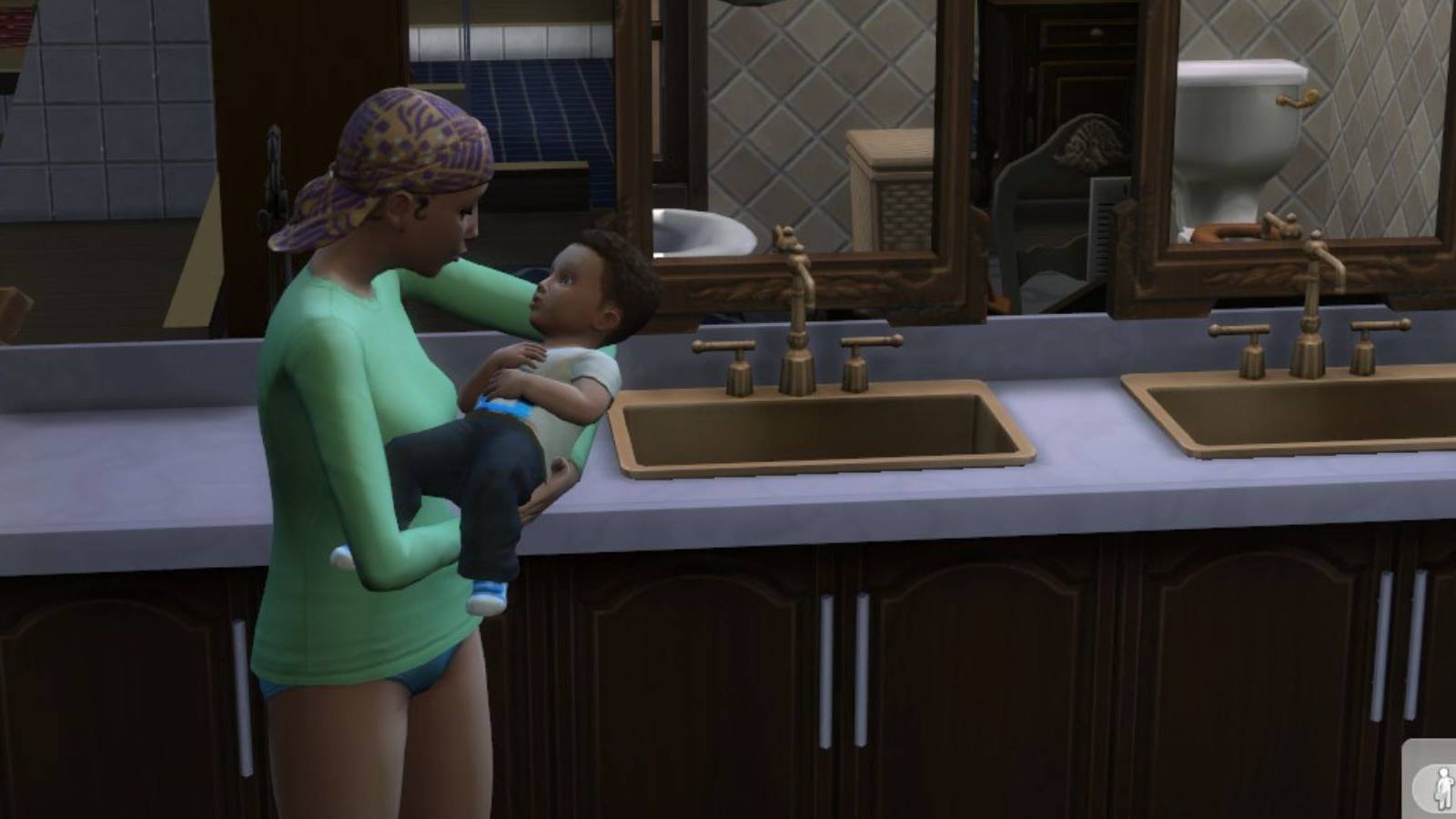 baby boy with his mother the sims 4