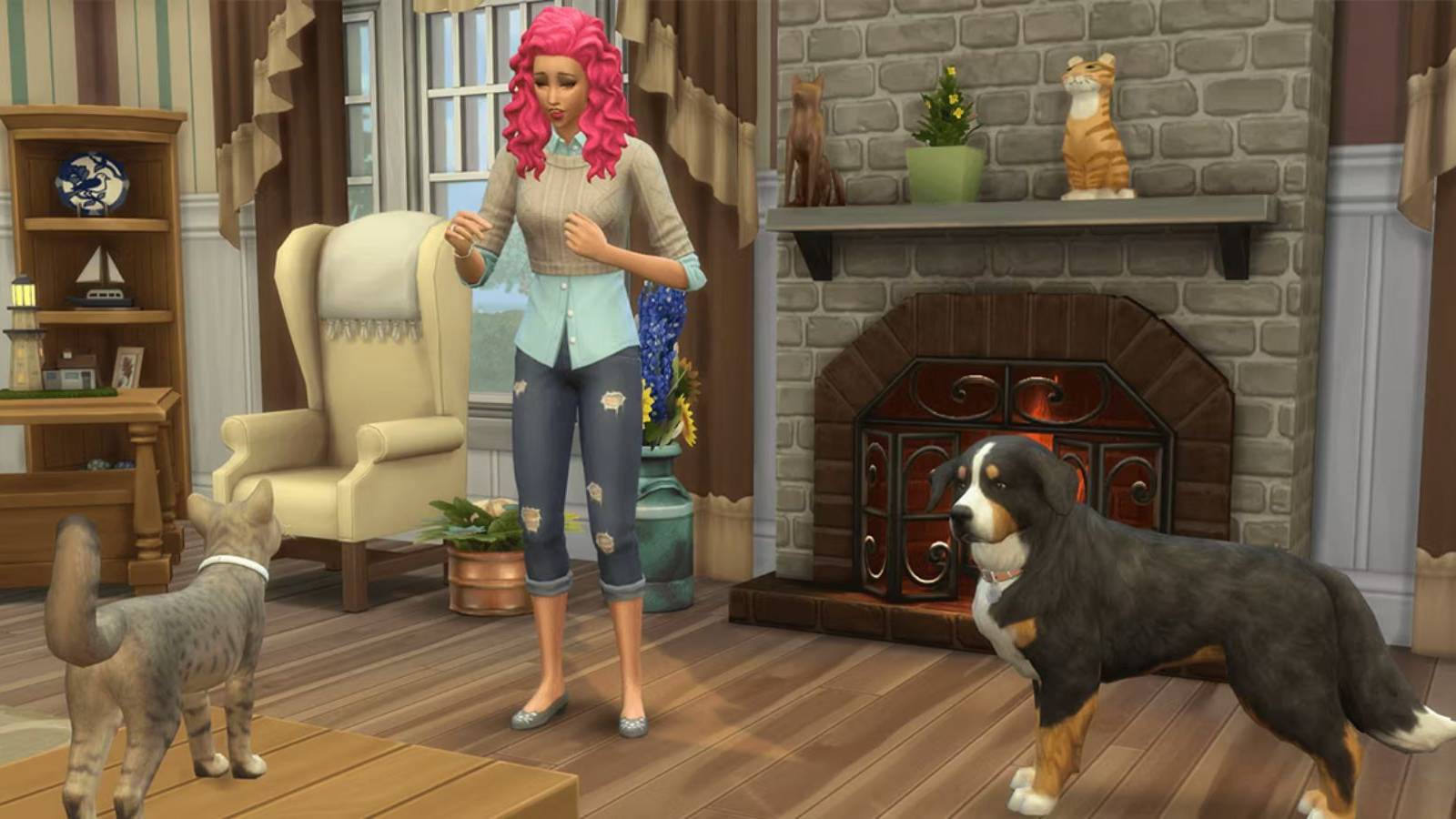 sim playing with pets the sims 4
