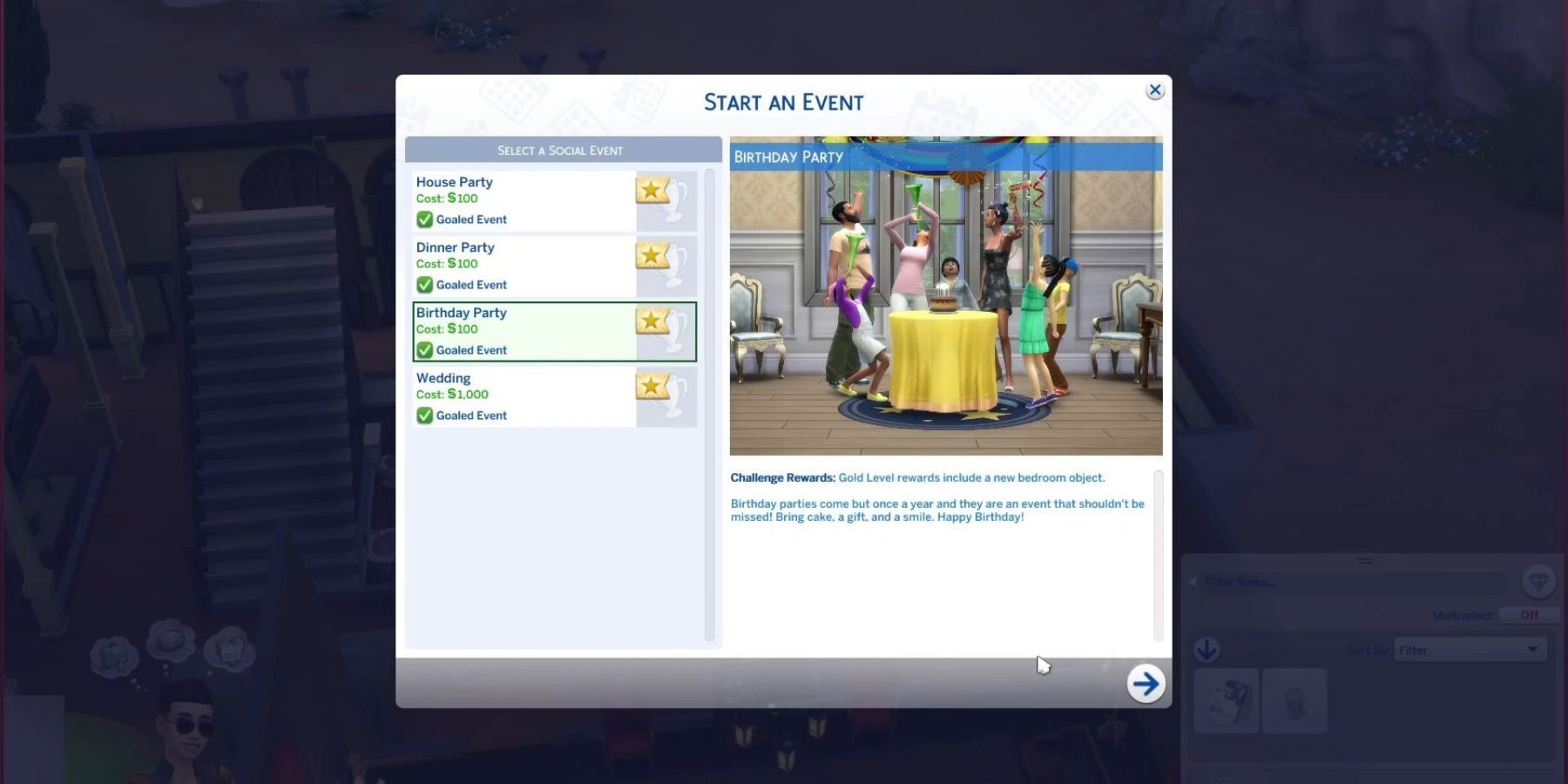 hosting a birthday party sims 4