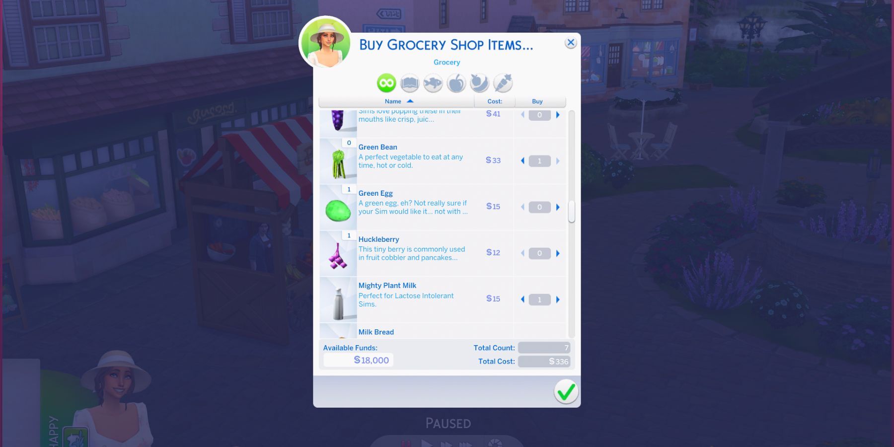 grocery items the sims 4