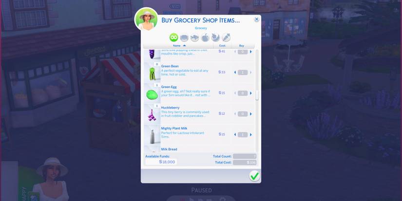 grocery items the sims 4