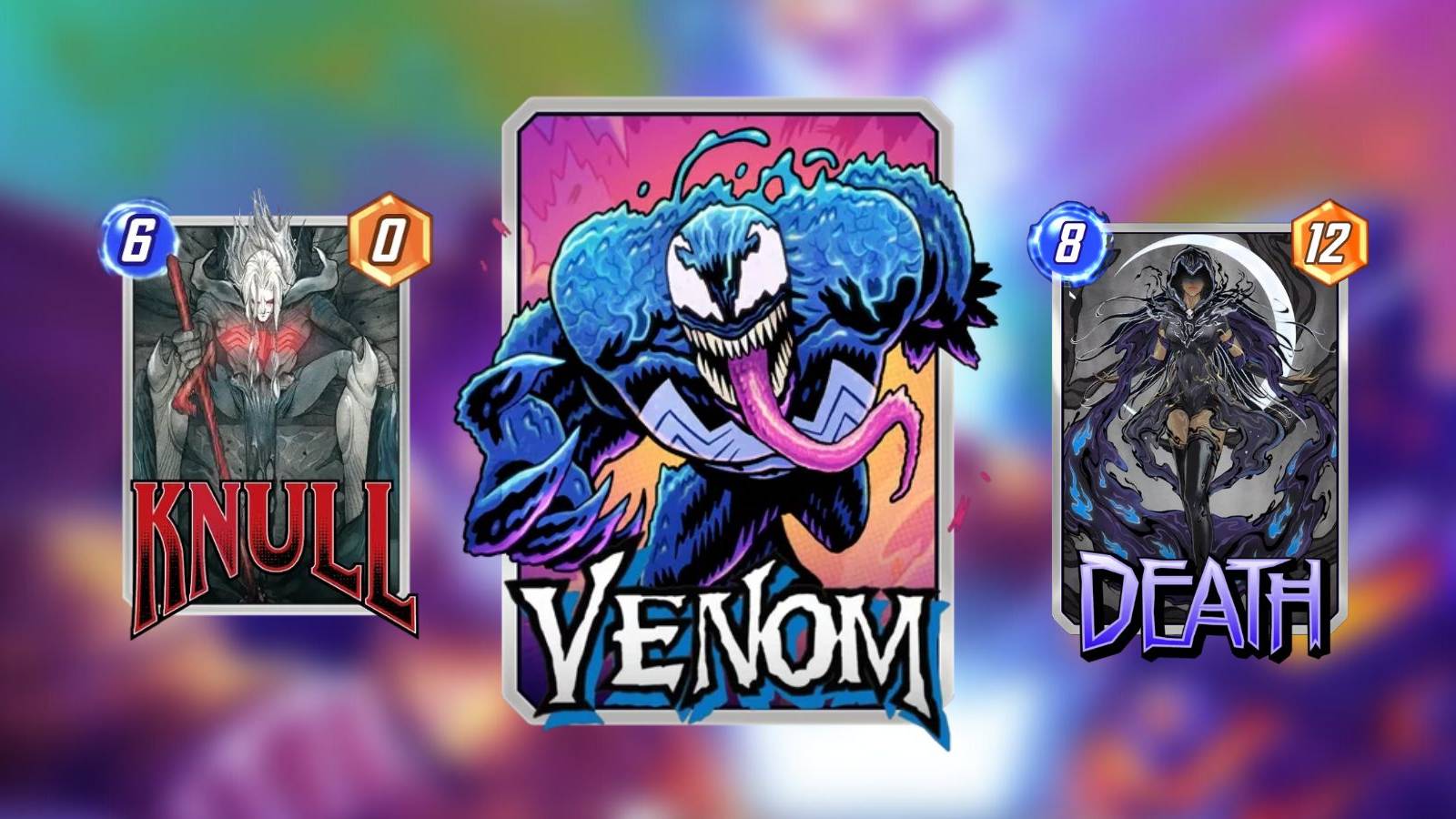 venom, knull, and death in marvel snap.