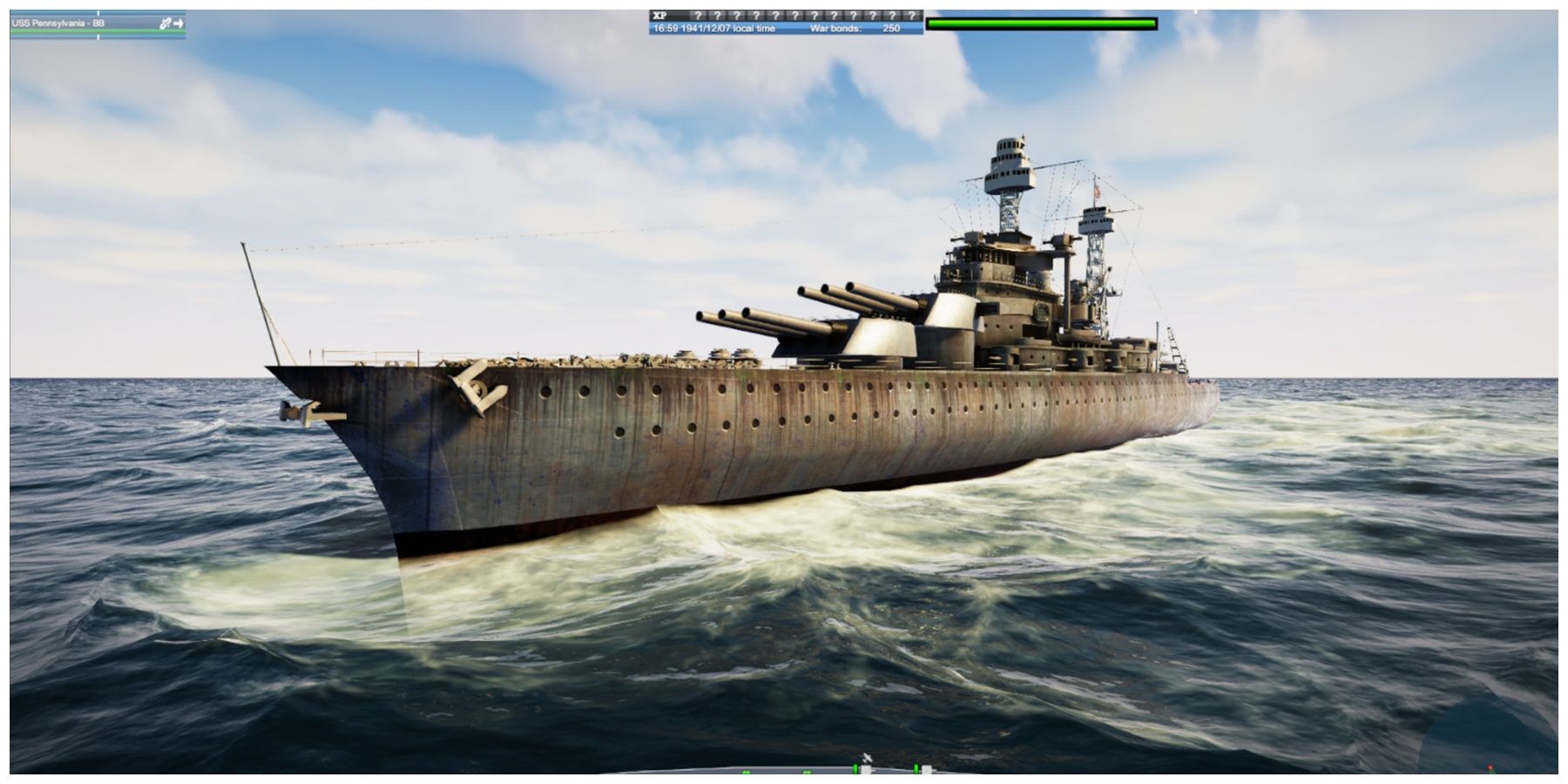 A rusting warship sailing with a neatly being bar on the head of the show conceal