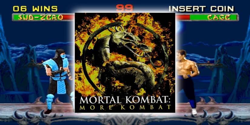 Two fighters ready to battle on a bridge with a glowing album in front of it