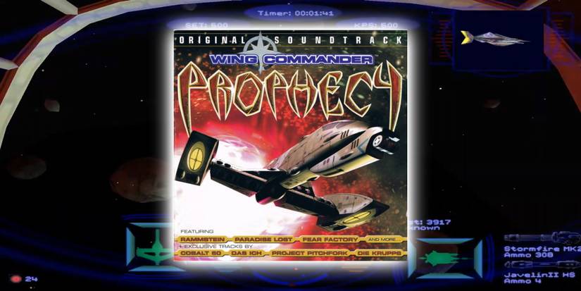 Space and asteroids from the perspective of a ship with a glowing album in front of it