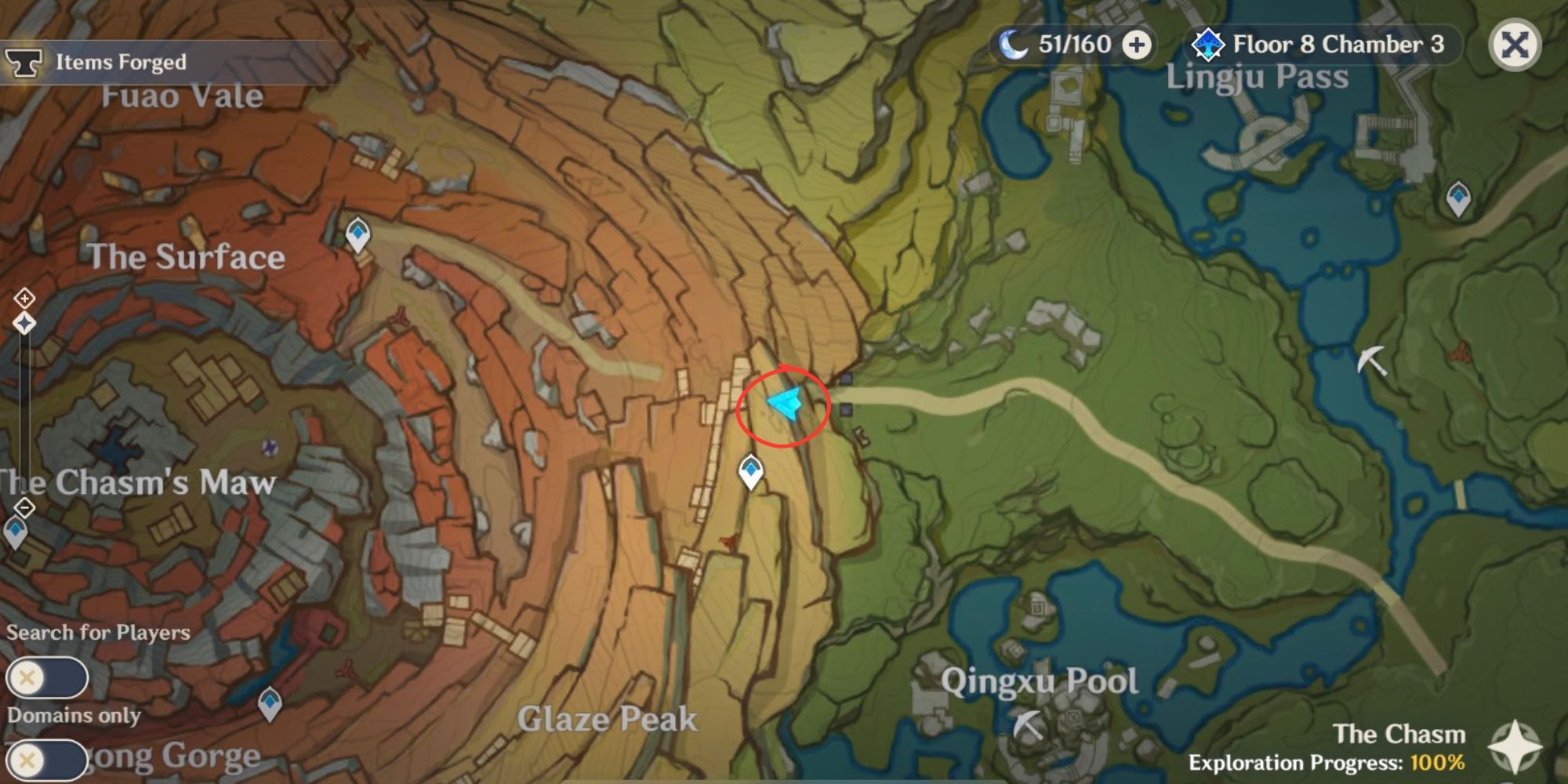 View from The Chasm's Surface Viewpoint Genshin Impact