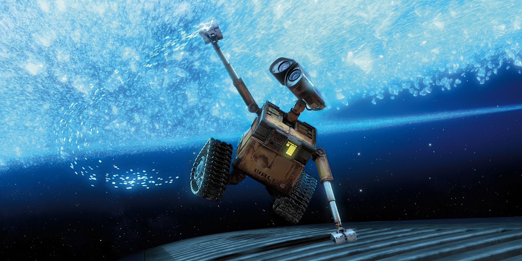 WALL-E soars through outer space