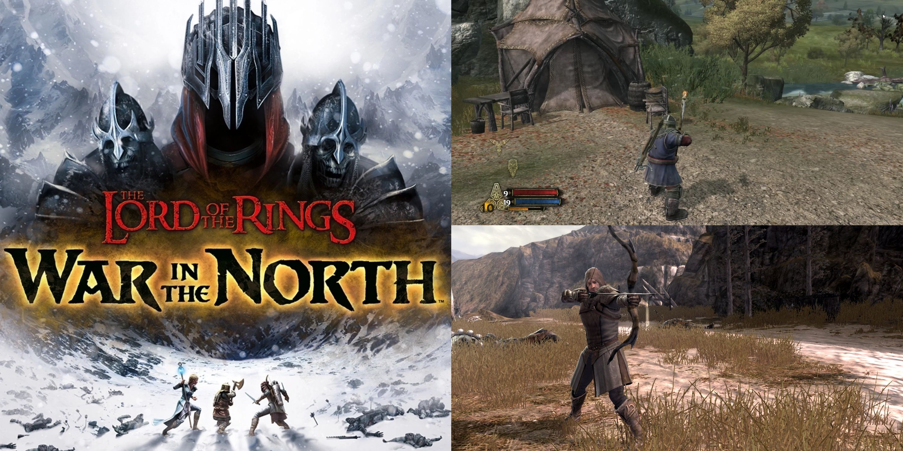 Cover art and screenshots of LOTR: WITN