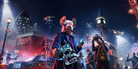 Characters standing in a city in Watch Dogs - Legion