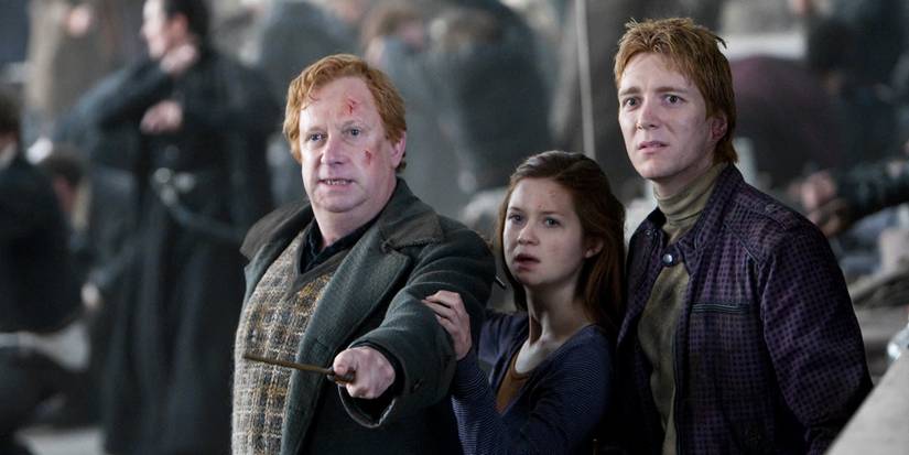 Arthut Weasley protects his son and daughter