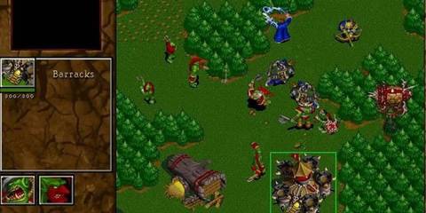 Orcs battling Human forces in a forest