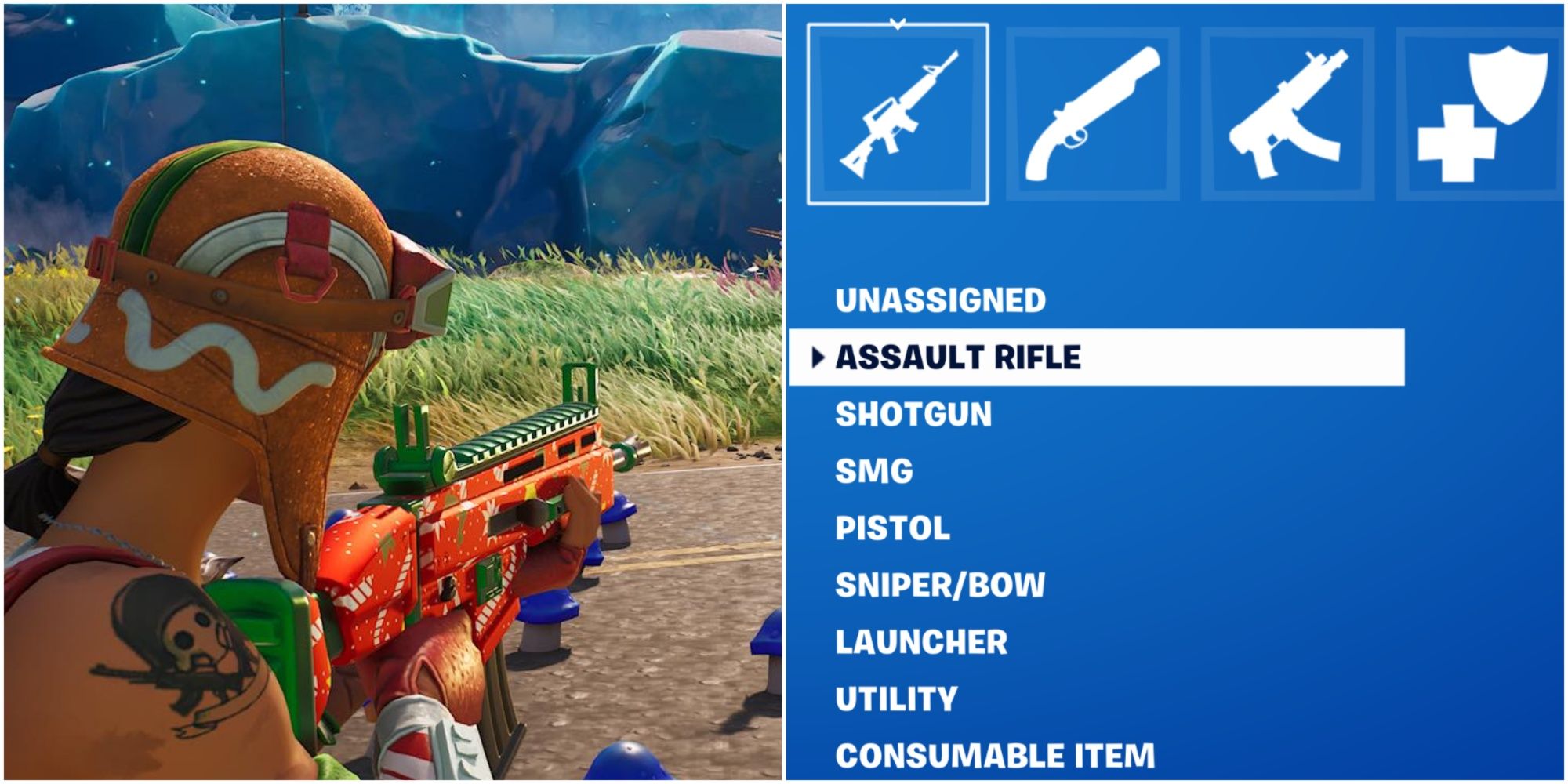 using assault rifle and preferred slots