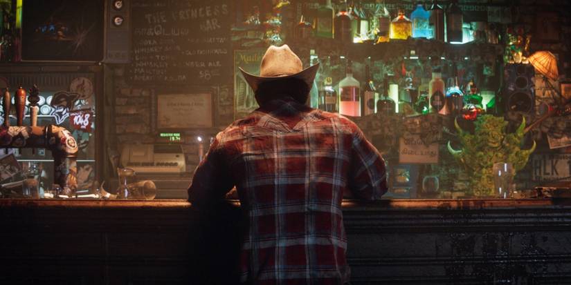 Wolverine at a bar drinking in Marvel’s Wolverine