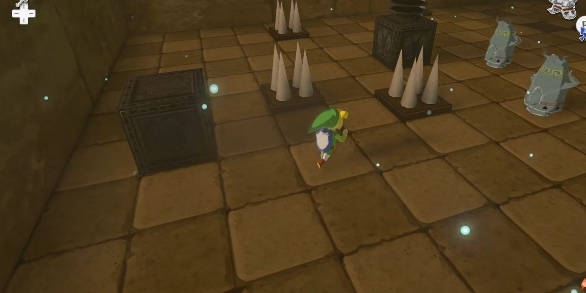 link solving a puzzle in the wind waker