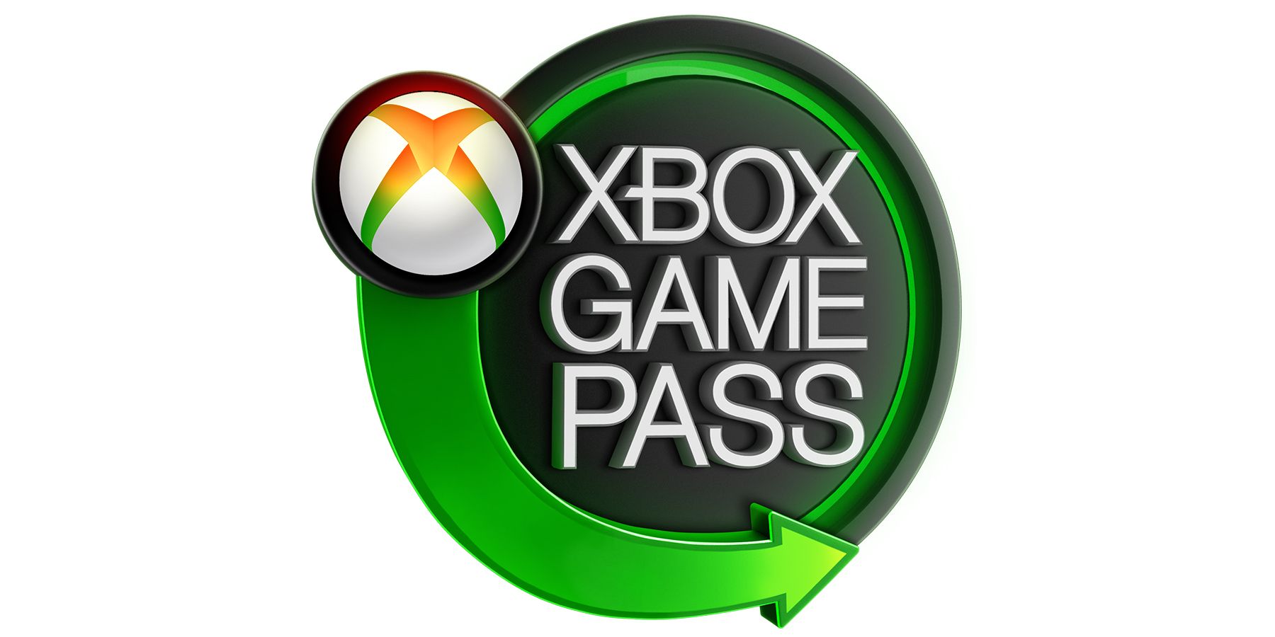 Xbox Game Pass green orange emblem on white background