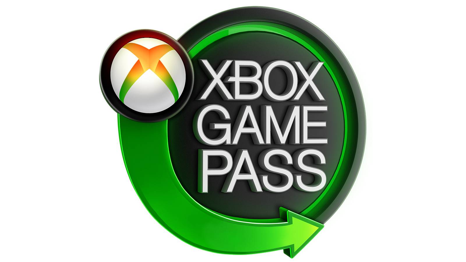 Xbox Game Pass green orange emblem on white background