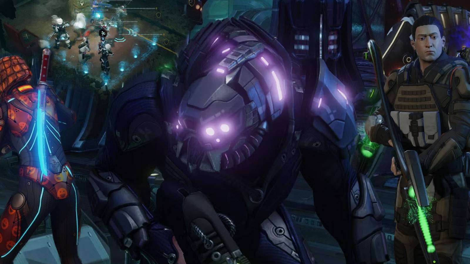 A collage of different characters in XCOM 2
