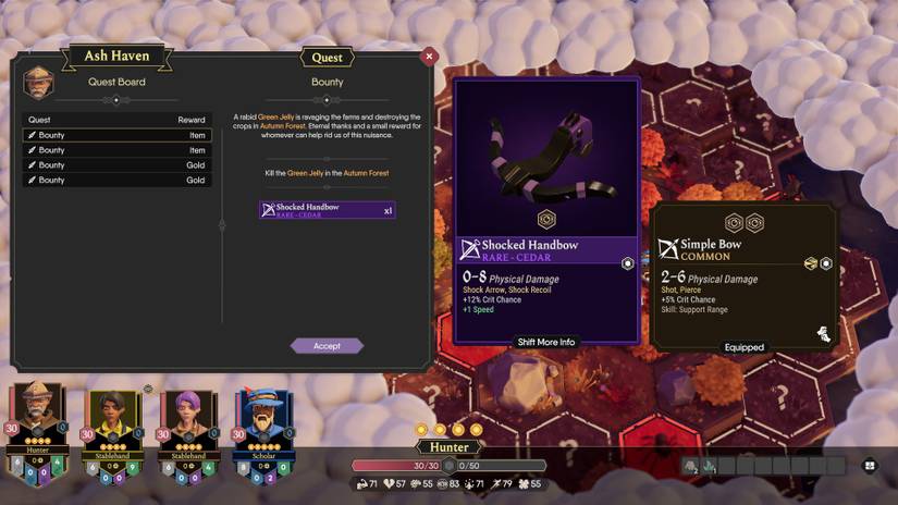 A quest rewarding a Shocked Handbow in For The King 2