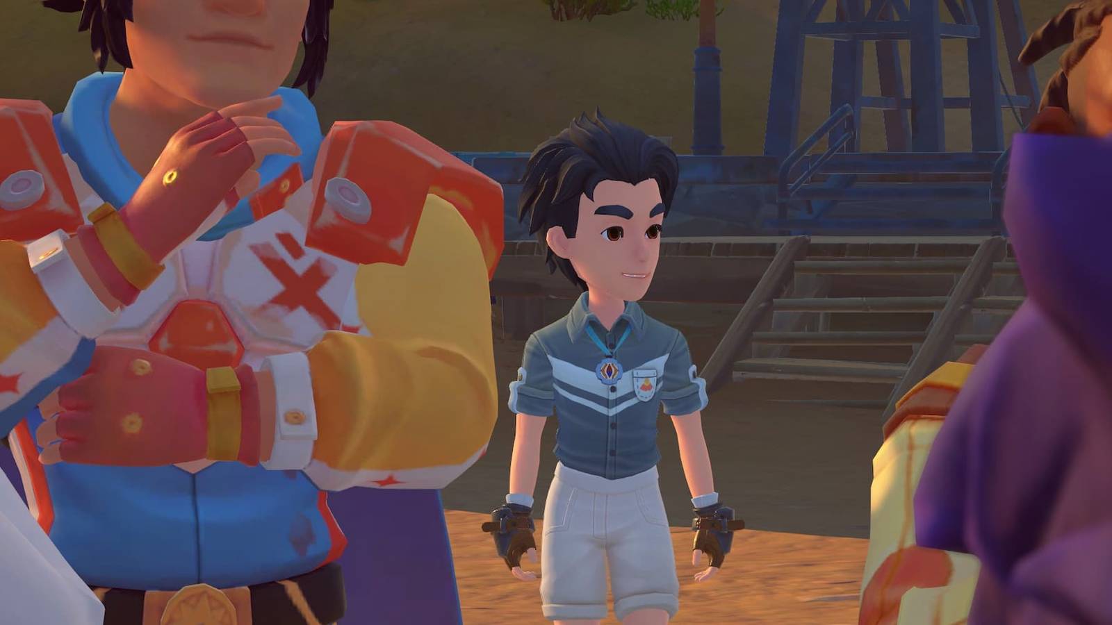 Citizens gathering round in My Time At Sandrock