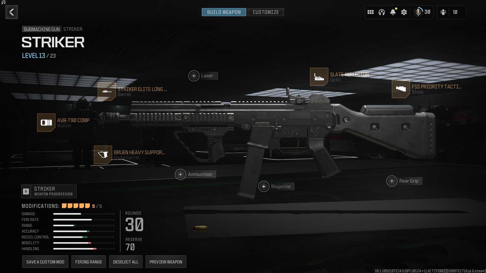 Mid range/no recoil build for the Striker in MW3