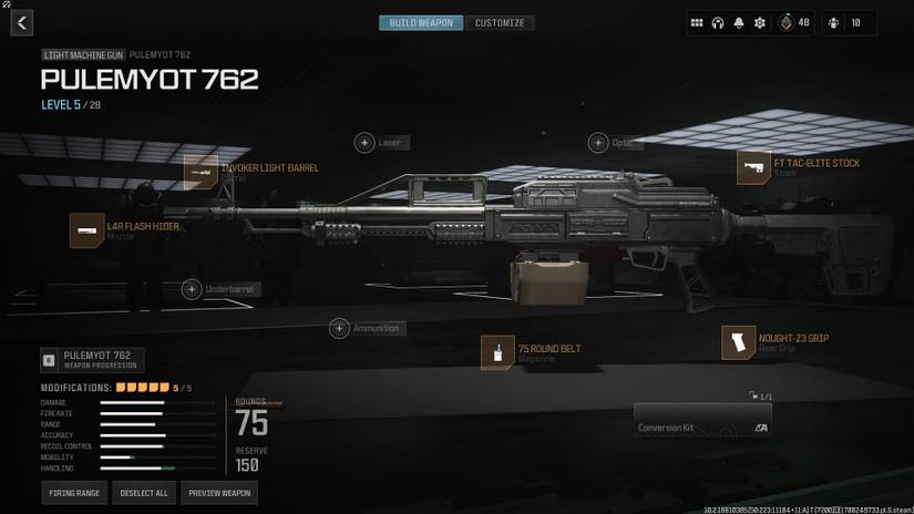 Mid-ranged build for the Pulemyot 762 in MW3