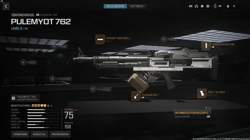 Tac Stance build for the Pulemyot in MW3