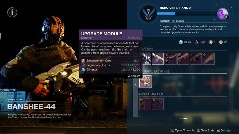 Destiny 2: How to Get Upgrade Modules