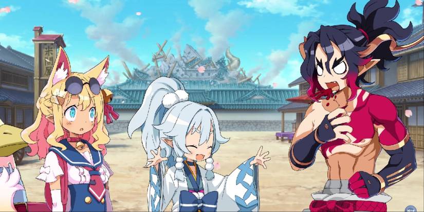 A cutscene featuring characters in Disgaea 7